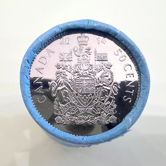 2014 Canada Coat-Of-Arms Special 50 Cent Roll! - Picture 1 of 5